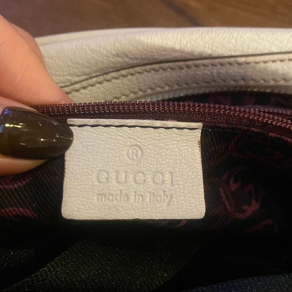 Auth Gucci Princy Boston Bow Web Stripe Offwhite Leather Satchel Shoulder Bag - Picture 14 of 15